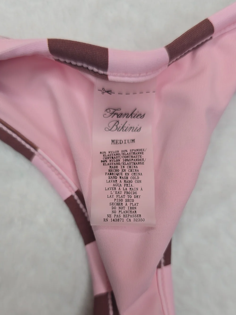 Frankies Bikinis Full Moon Striped Bikini Bottom Sz Med NWT